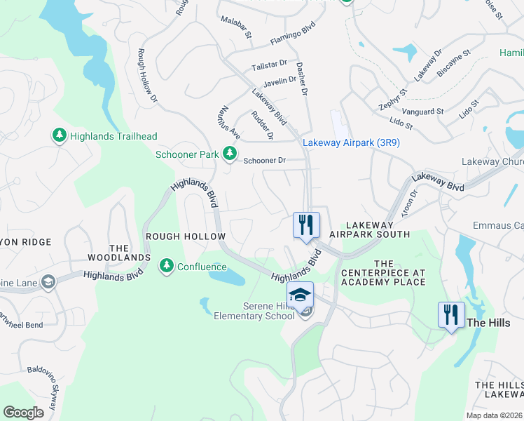 map of restaurants, bars, coffee shops, grocery stores, and more near 219 Antigua Way in Austin