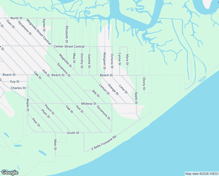 map of restaurants, bars, coffee shops, grocery stores, and more near 837 Orange St in Ocean Springs
