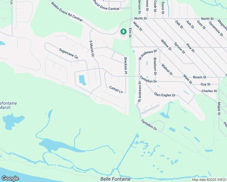 map of restaurants, bars, coffee shops, grocery stores, and more near 120 Cattail Lane in Ocean Springs
