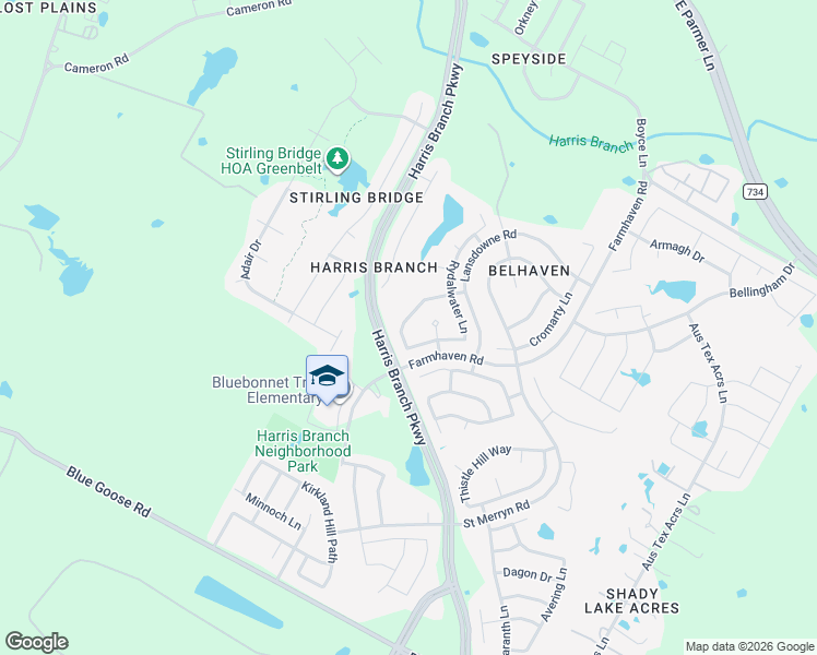 map of restaurants, bars, coffee shops, grocery stores, and more near 11601 Loweswater Lane in Austin