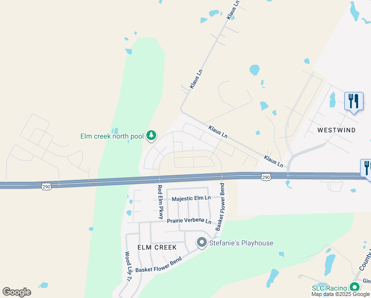 map of restaurants, bars, coffee shops, grocery stores, and more near 17821 Rye Spring Drive in Elgin