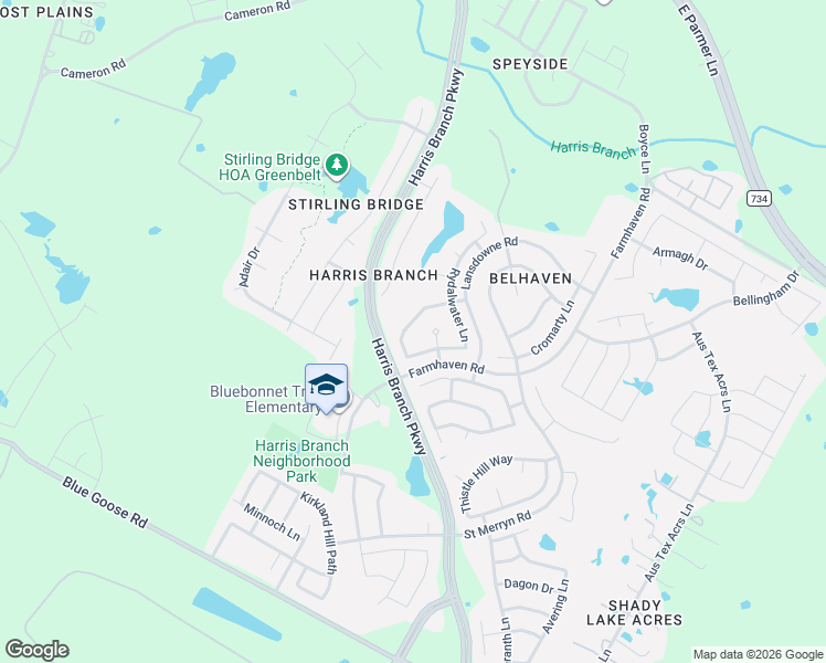 map of restaurants, bars, coffee shops, grocery stores, and more near 11601 Loweswater Lane in Austin