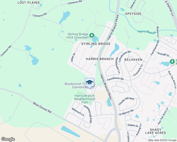 map of restaurants, bars, coffee shops, grocery stores, and more near 11528 Arbroath Lane in Austin