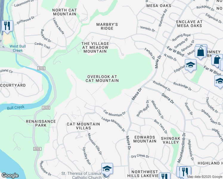 map of restaurants, bars, coffee shops, grocery stores, and more near in Austin