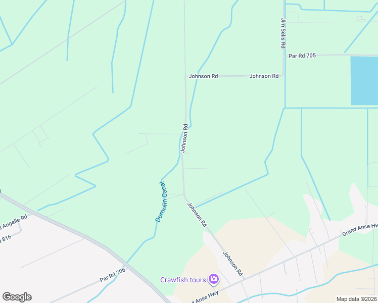 map of restaurants, bars, coffee shops, grocery stores, and more near 1136 Johnson Road in Breaux Bridge