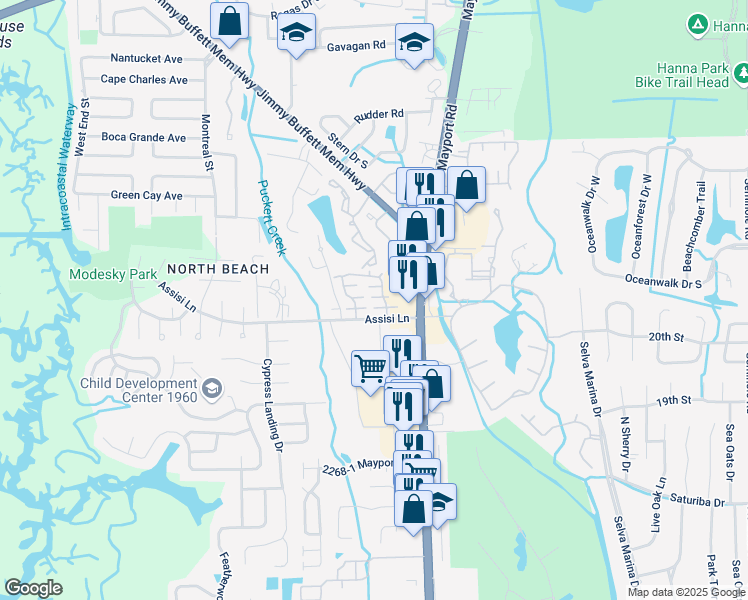 map of restaurants, bars, coffee shops, grocery stores, and more near 791 Assisi Lane in Jacksonville