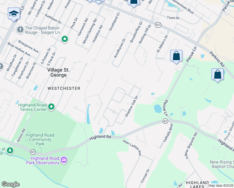 map of restaurants, bars, coffee shops, grocery stores, and more near 653 East Majestic Oaks Place in Baton Rouge