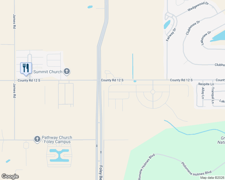 map of restaurants, bars, coffee shops, grocery stores, and more near 21836 Seabrooke Avenue in Foley