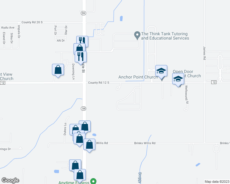 map of restaurants, bars, coffee shops, grocery stores, and more near 4029 Kendall Brook Loop in Foley