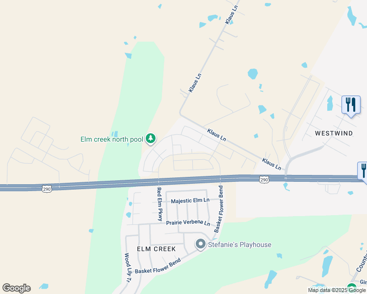 map of restaurants, bars, coffee shops, grocery stores, and more near 17821 Rye Spring Drive in Elgin