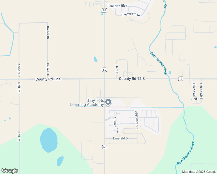 map of restaurants, bars, coffee shops, grocery stores, and more near 8920 County Road 65 in Foley