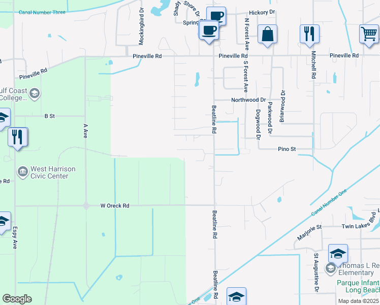 map of restaurants, bars, coffee shops, grocery stores, and more near 5015 Live Oak Drive in Long Beach