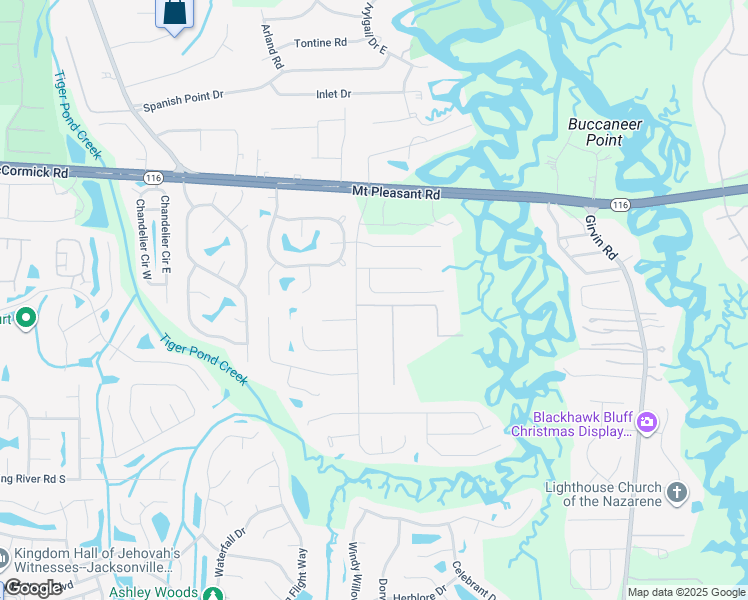 map of restaurants, bars, coffee shops, grocery stores, and more near 1591 Gately Road in Jacksonville
