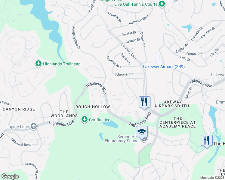 map of restaurants, bars, coffee shops, grocery stores, and more near 101 Salinas Cove in Austin