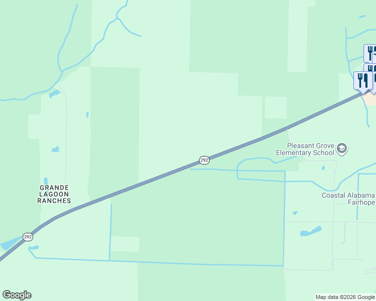 map of restaurants, bars, coffee shops, grocery stores, and more near 10400-10498 Sorrento Road in Pensacola