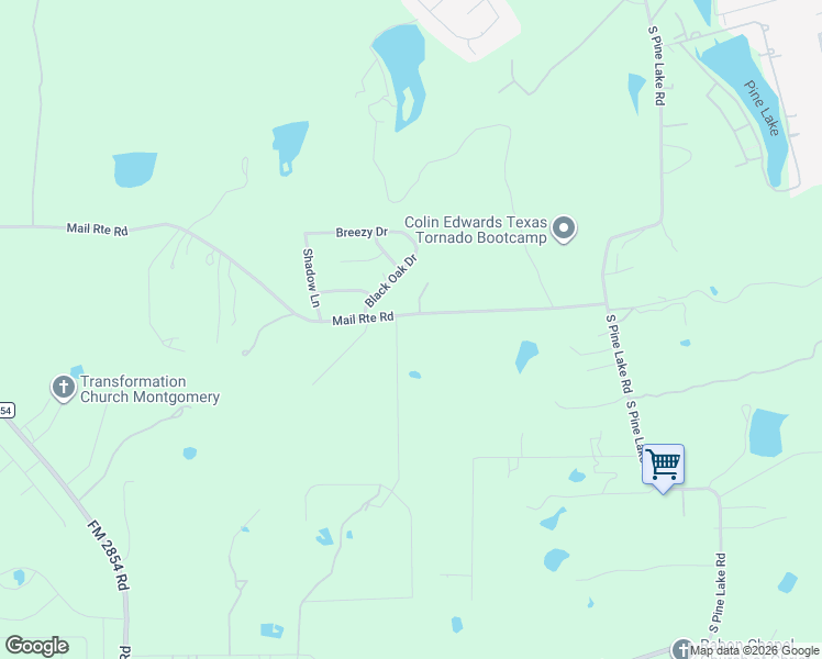 map of restaurants, bars, coffee shops, grocery stores, and more near 18151 Mail Route Road in Montgomery