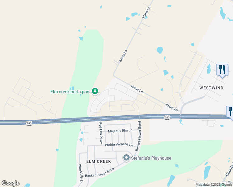 map of restaurants, bars, coffee shops, grocery stores, and more near 17801 Rye Spring Drive in Elgin