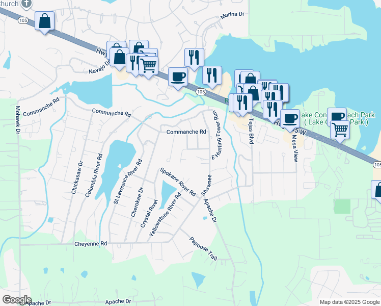 map of restaurants, bars, coffee shops, grocery stores, and more near 1002 Franconia Drive in Montgomery