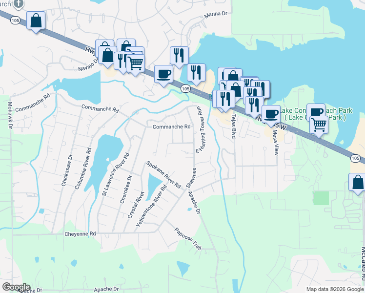 map of restaurants, bars, coffee shops, grocery stores, and more near 410 Shirlington Road in Montgomery