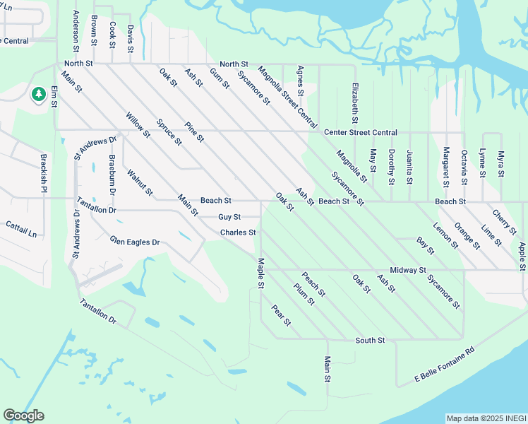 map of restaurants, bars, coffee shops, grocery stores, and more near 921 Pine Street in Ocean Springs