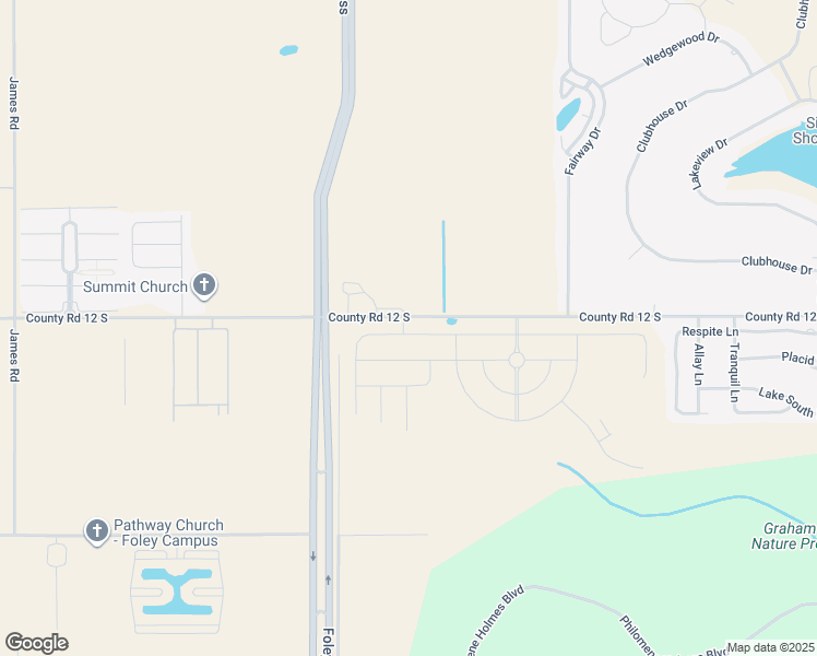 map of restaurants, bars, coffee shops, grocery stores, and more near 21921 Aleutian Avenue in Foley