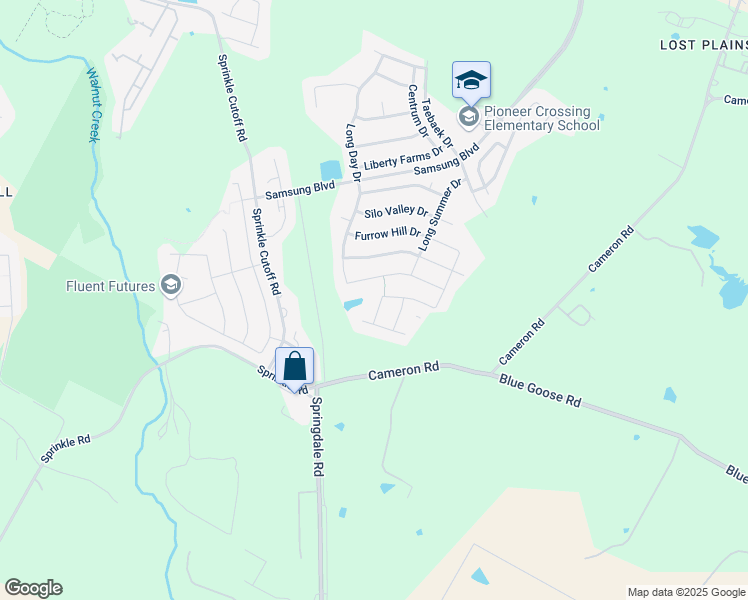 map of restaurants, bars, coffee shops, grocery stores, and more near 10620 Speedwagon Run in Austin