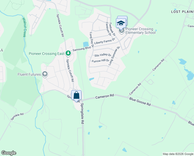 map of restaurants, bars, coffee shops, grocery stores, and more near 10620 Speedwagon Run in Austin