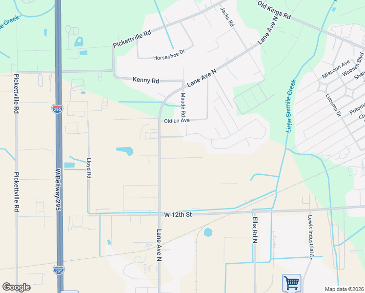 map of restaurants, bars, coffee shops, grocery stores, and more near 2517 Lane Avenue North in Jacksonville