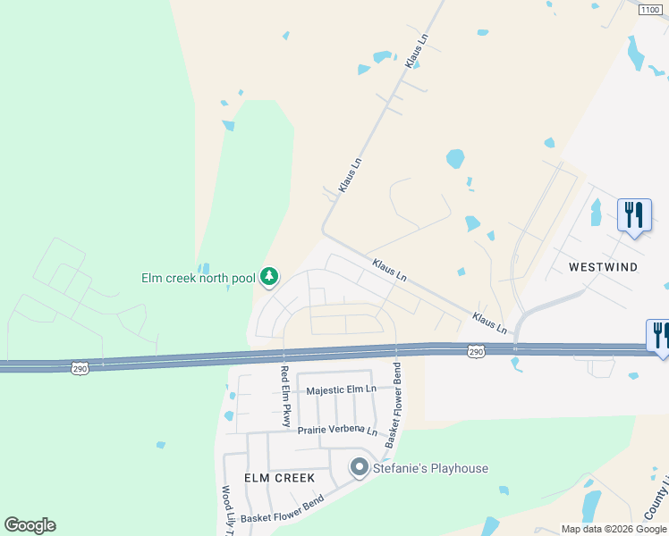 map of restaurants, bars, coffee shops, grocery stores, and more near 17801 Rye Spring Drive in Elgin