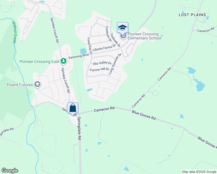 map of restaurants, bars, coffee shops, grocery stores, and more near 10629 Menominee Falls Lane in Austin