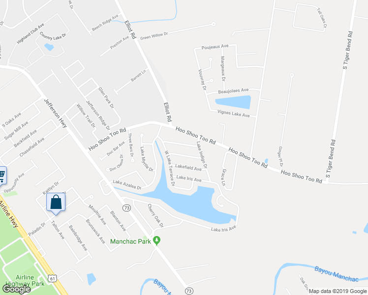 map of restaurants, bars, coffee shops, grocery stores, and more near 18477 Lake Camellia Avenue in Baton Rouge