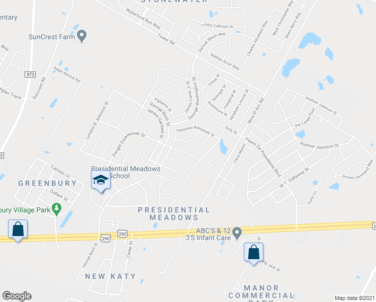 map of restaurants, bars, coffee shops, grocery stores, and more near 12900 Dwight Eisenhower Street in Manor