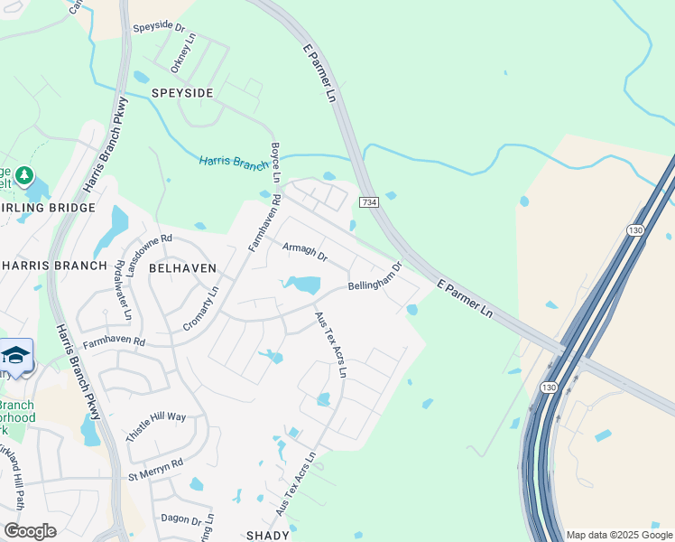 map of restaurants, bars, coffee shops, grocery stores, and more near 7205 Armagh Drive in Manor