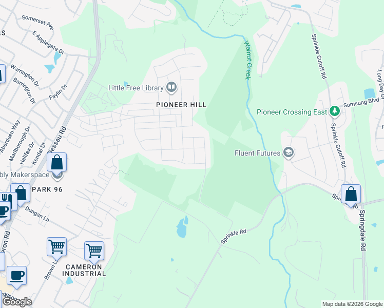 map of restaurants, bars, coffee shops, grocery stores, and more near 10207 Norshire Lane in Austin