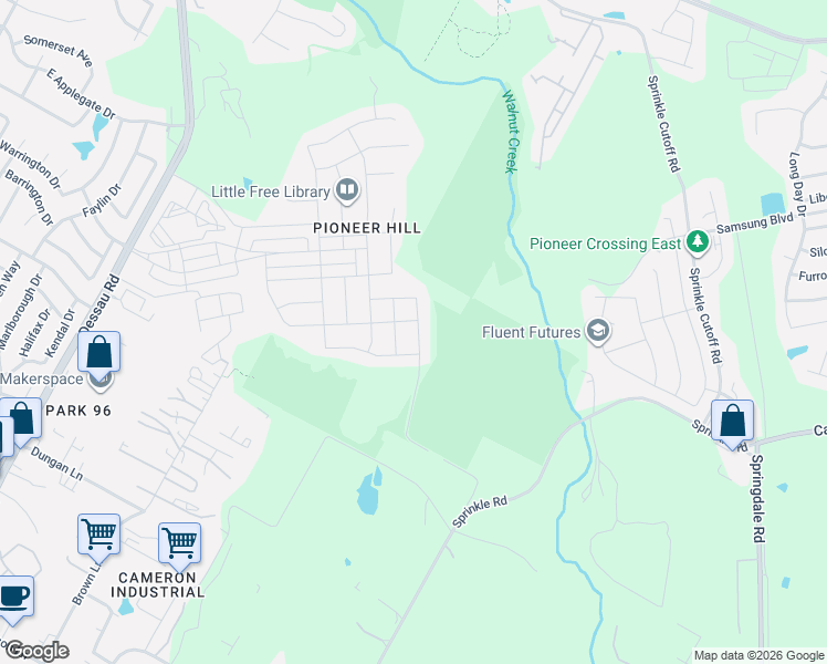 map of restaurants, bars, coffee shops, grocery stores, and more near 10207 Norshire Lane in Austin