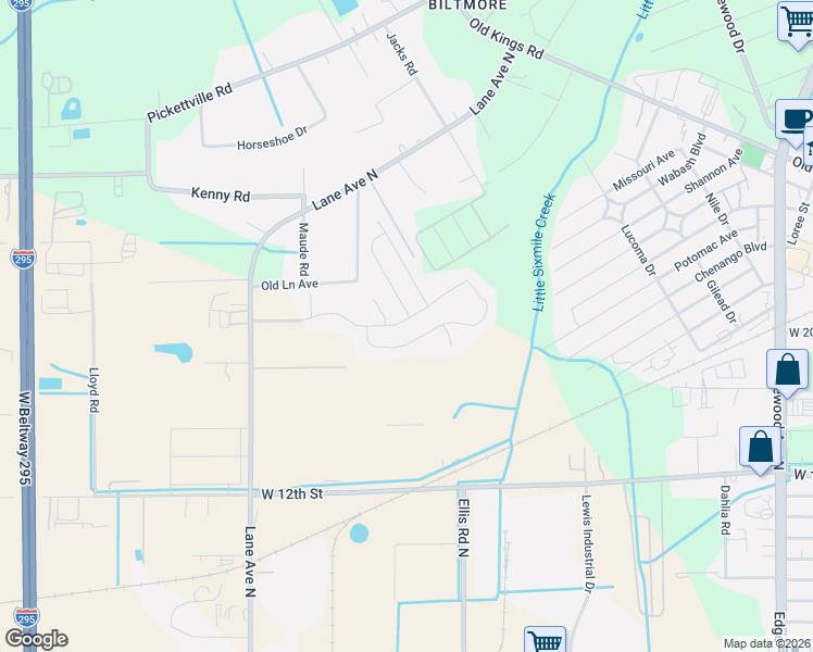 map of restaurants, bars, coffee shops, grocery stores, and more near 5862 Royalty Road in Jacksonville