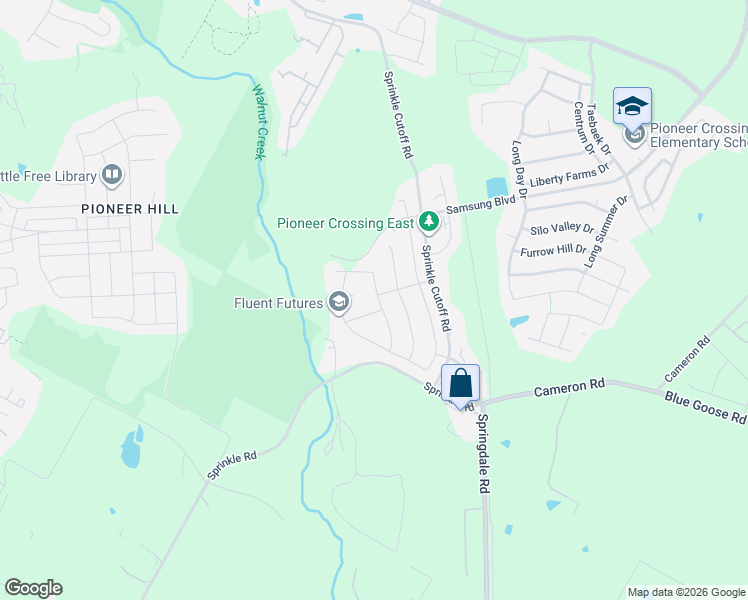 map of restaurants, bars, coffee shops, grocery stores, and more near 2233 Baugh Road in Austin