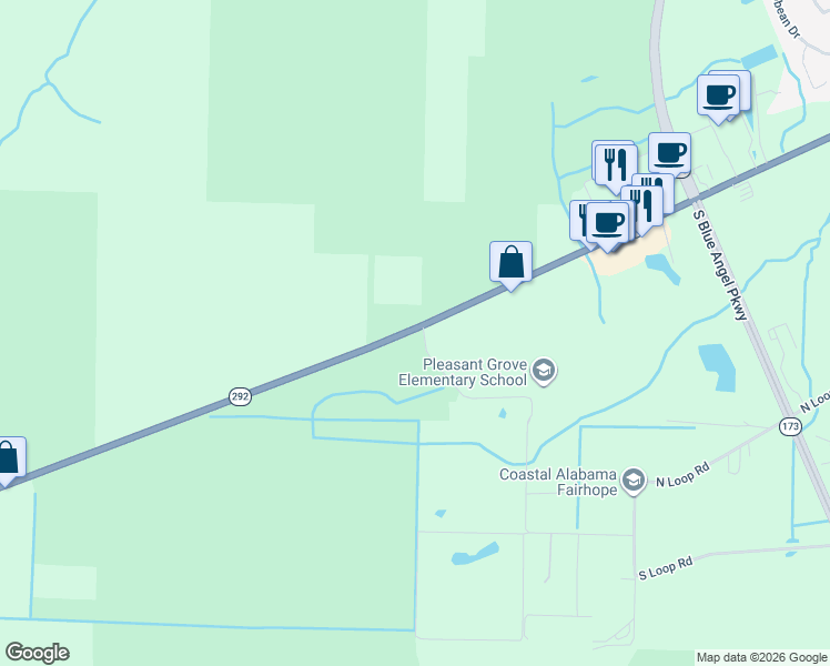 map of restaurants, bars, coffee shops, grocery stores, and more near 10375 Sorrento Road in Pensacola