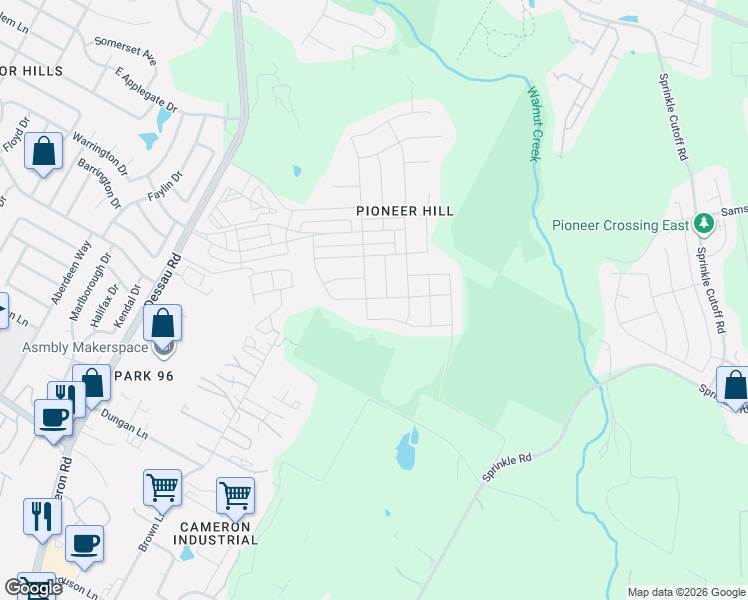 map of restaurants, bars, coffee shops, grocery stores, and more near 10204 Tildon Avenue in Austin