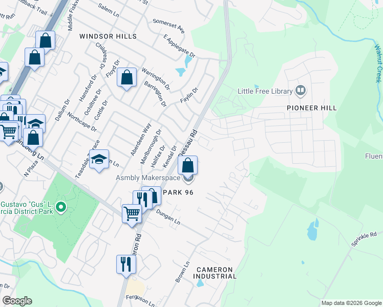map of restaurants, bars, coffee shops, grocery stores, and more near 9807 Dessau Road in Austin