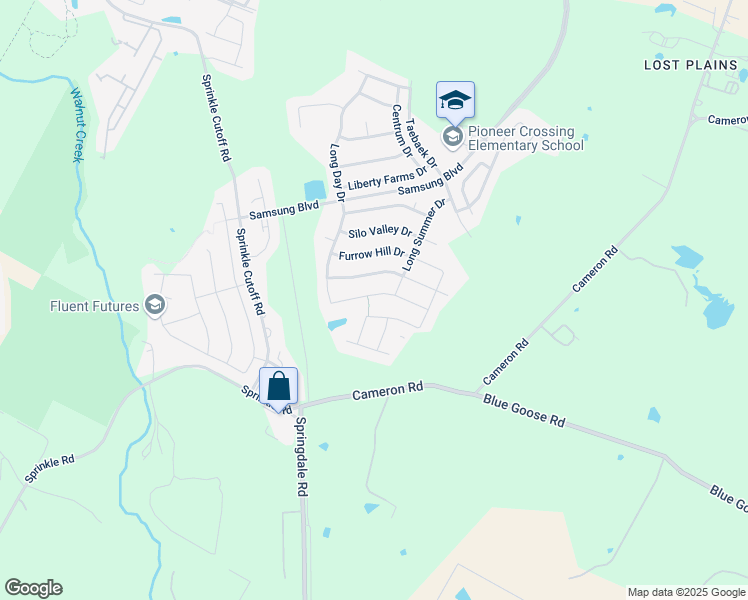 map of restaurants, bars, coffee shops, grocery stores, and more near 10620 Speedwagon Run in Austin