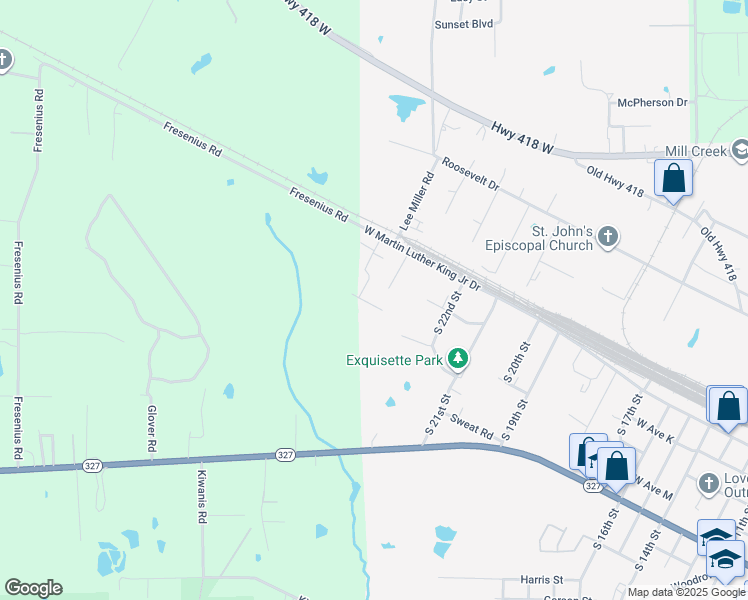 map of restaurants, bars, coffee shops, grocery stores, and more near 2500 West Martin Luther King Junior Drive in Silsbee