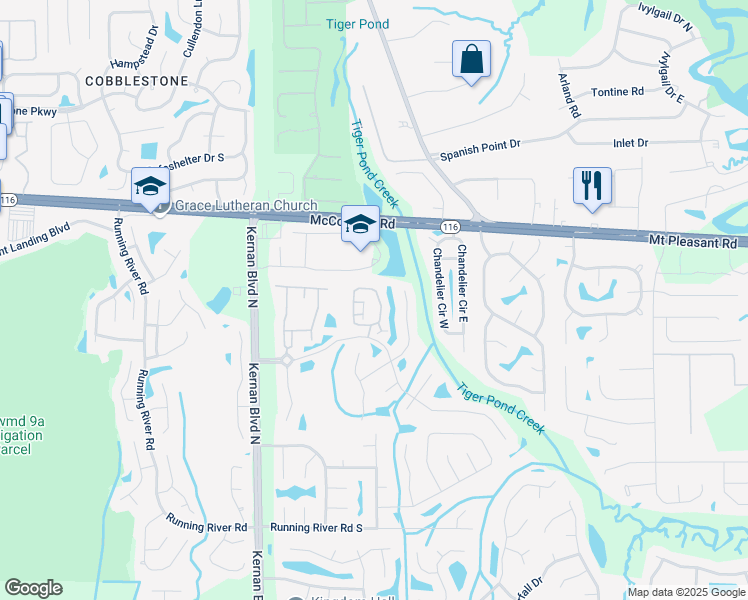 map of restaurants, bars, coffee shops, grocery stores, and more near 12427 Forest Lake Circle East in Jacksonville