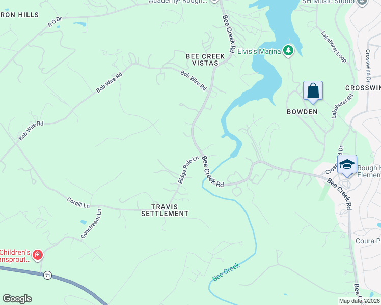 map of restaurants, bars, coffee shops, grocery stores, and more near 4100 Ridge Pole Lane in Spicewood