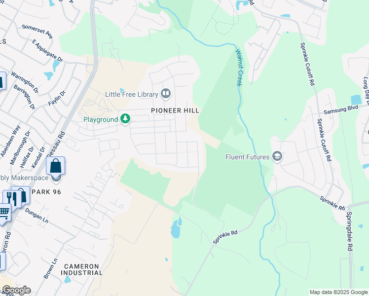 map of restaurants, bars, coffee shops, grocery stores, and more near 10309 Norshire Lane in Austin
