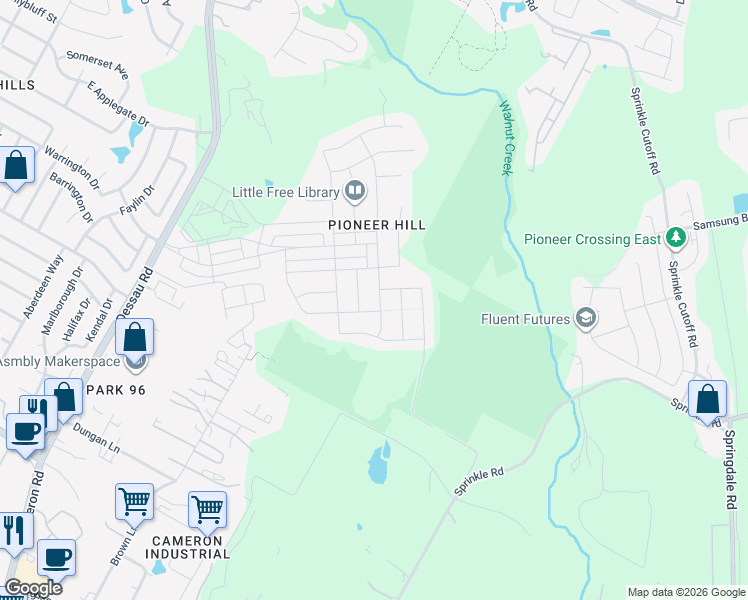 map of restaurants, bars, coffee shops, grocery stores, and more near 10301 Hatton Hill Court in Austin