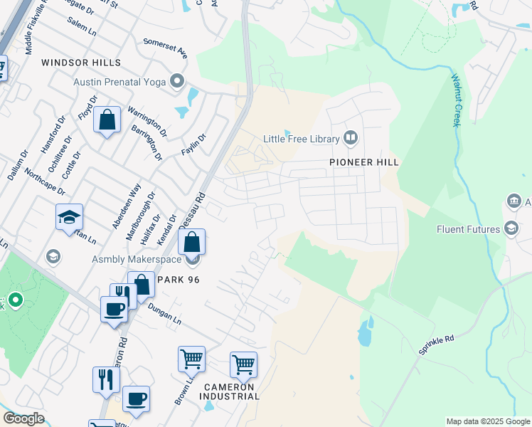 map of restaurants, bars, coffee shops, grocery stores, and more near 1904 Arborside Drive in Austin