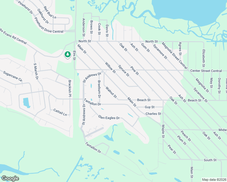 map of restaurants, bars, coffee shops, grocery stores, and more near 1024 Walnut Street in Ocean Springs
