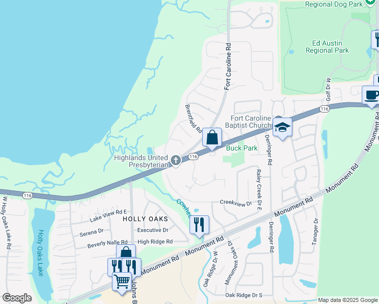 map of restaurants, bars, coffee shops, grocery stores, and more near in Jacksonville