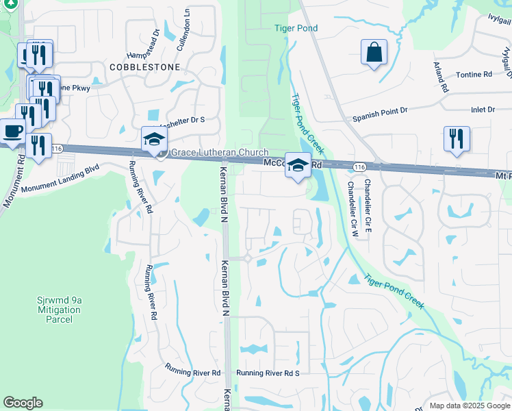map of restaurants, bars, coffee shops, grocery stores, and more near in Jacksonville